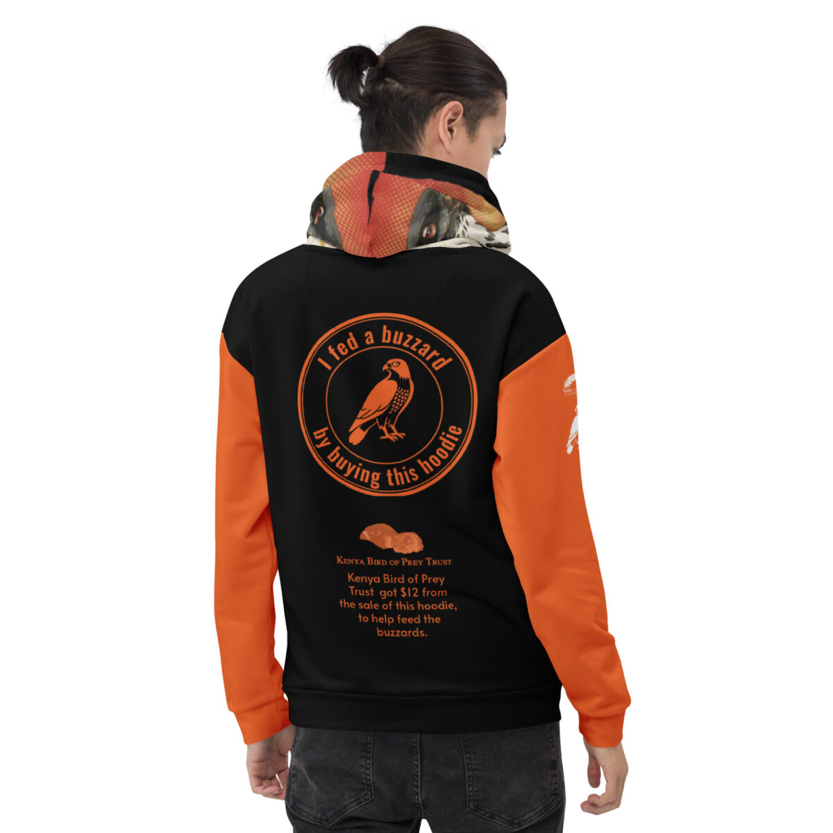 Unisex Allover Print Hoodie, Go feed a buzzard ("Gene", the augur buzzard) - Image 39