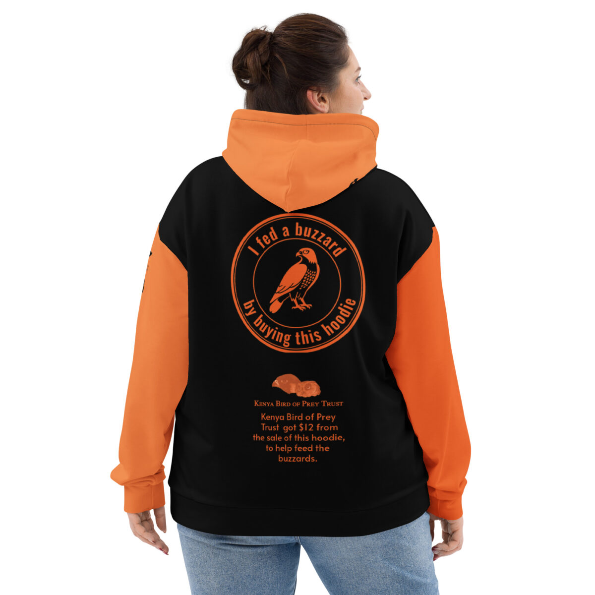 Unisex Allover Print Hoodie, Go feed a buzzard ("Gene", the augur buzzard) - Image 66