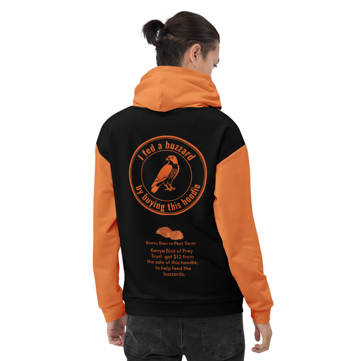 Unisex Allover Print Hoodie, Go feed a buzzard ("Gene", the augur buzzard) - Image 80