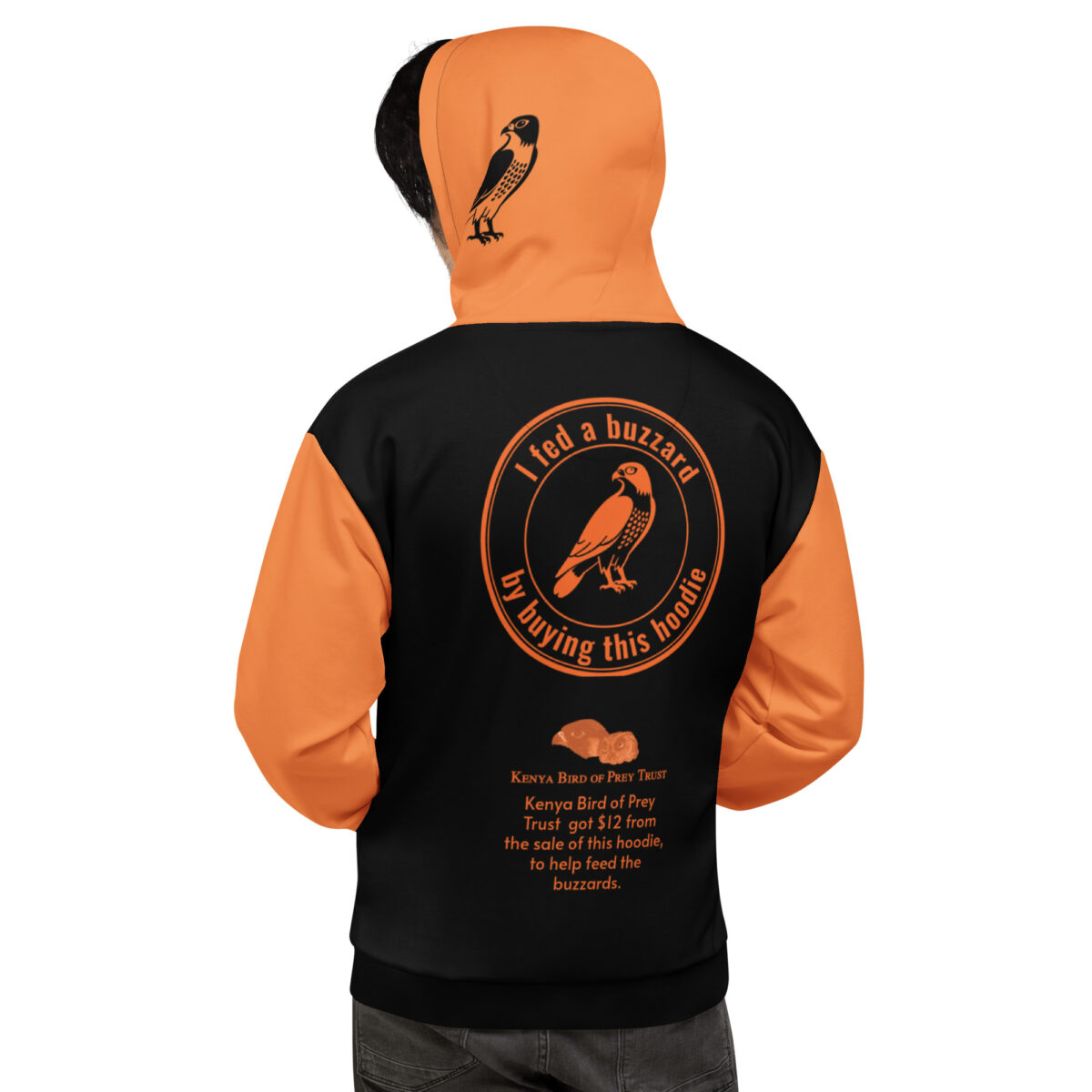 Unisex Allover Print Hoodie, Go feed a buzzard ("Gene", the augur buzzard) - Image 82