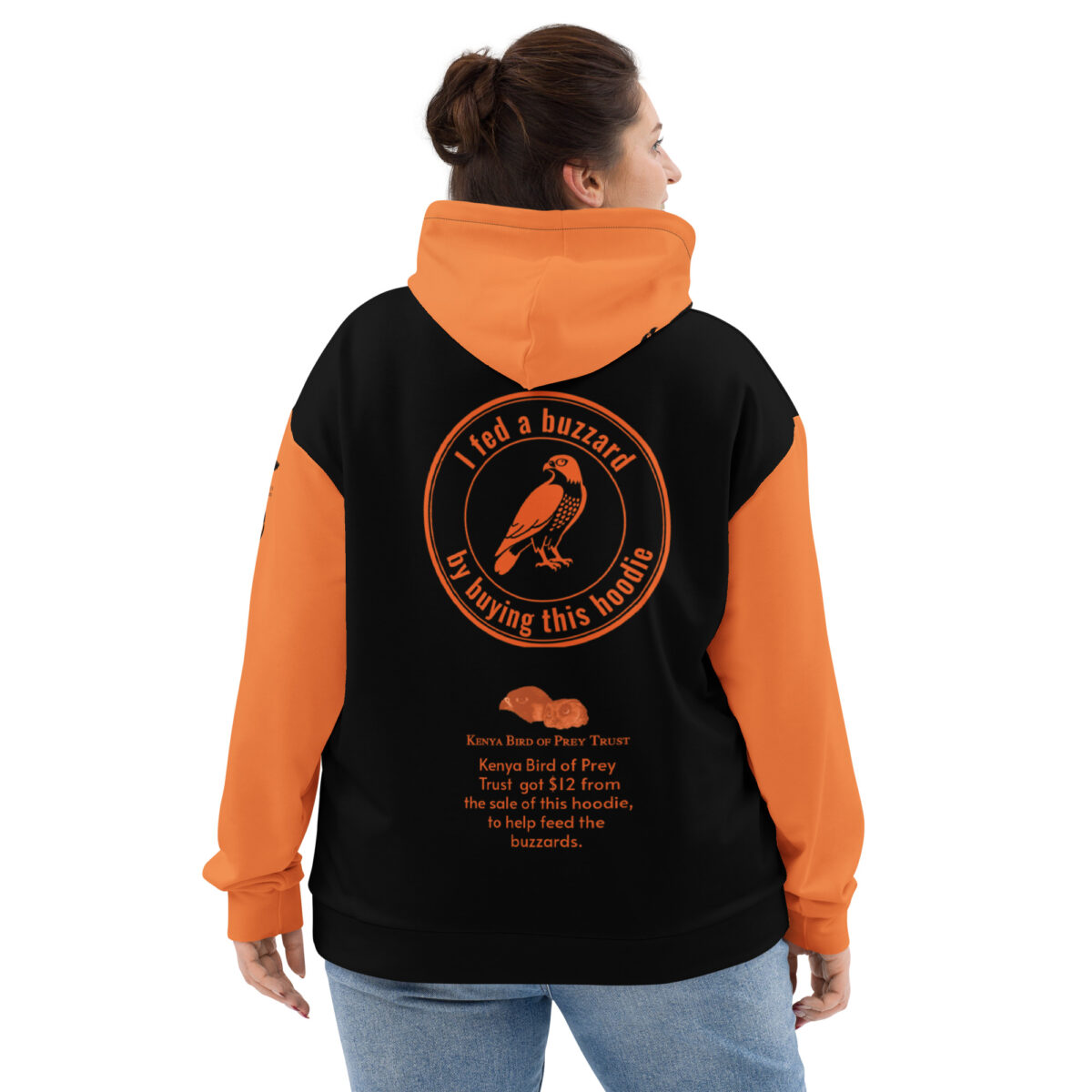Unisex Allover Print Hoodie, Go feed a buzzard ("Gene", the augur buzzard) - Image 86