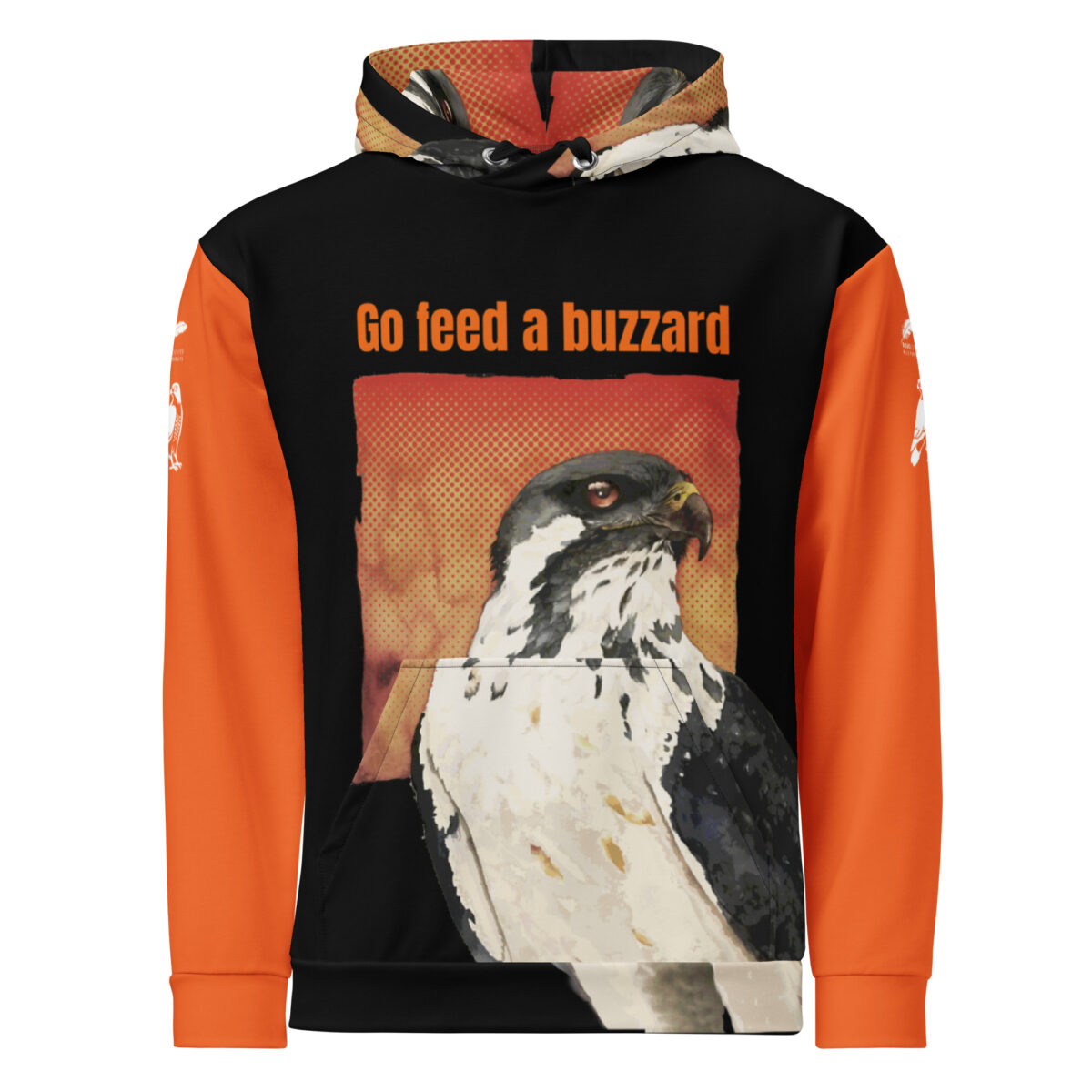 Unisex Allover Print Hoodie, Go feed a buzzard ("Gene", the augur buzzard) - Image 14