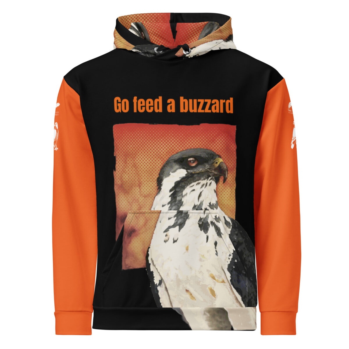 Unisex Allover Print Hoodie, Go feed a buzzard ("Gene", the augur buzzard) - Image 20