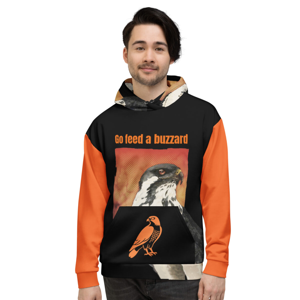 Unisex Allover Print Hoodie, Go Feed a buzzard