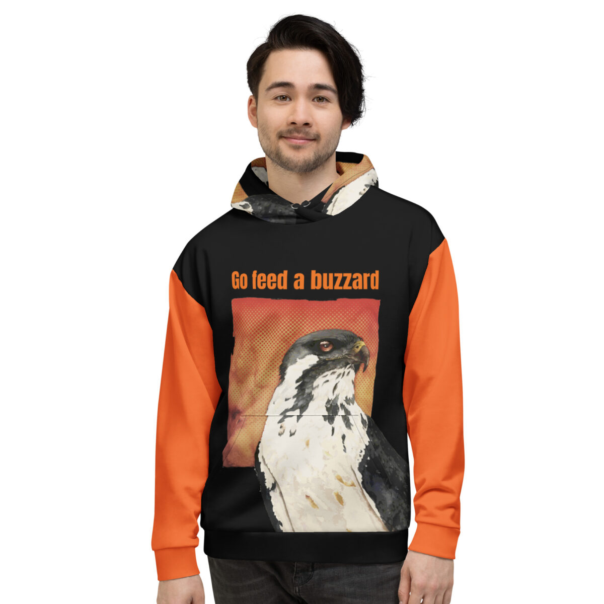 Unisex Allover Print Hoodie, Go feed a buzzard ("Gene", the augur buzzard) - Image 41