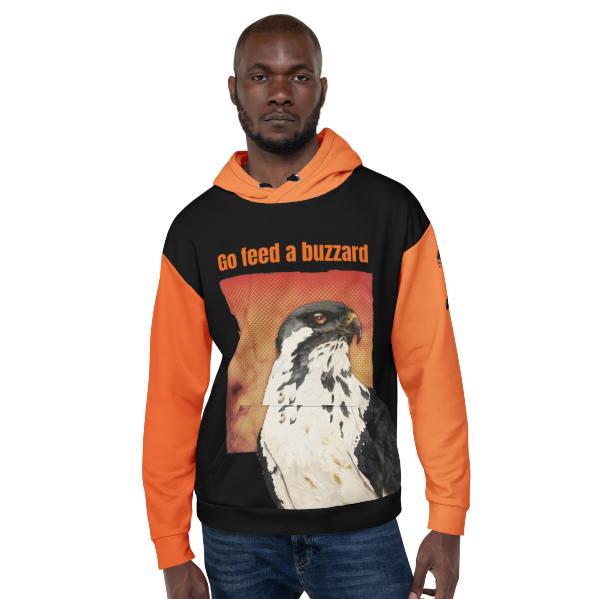 Unisex Allover Print Hoodie, Go feed a buzzard ("Gene", the augur buzzard) - Image 55