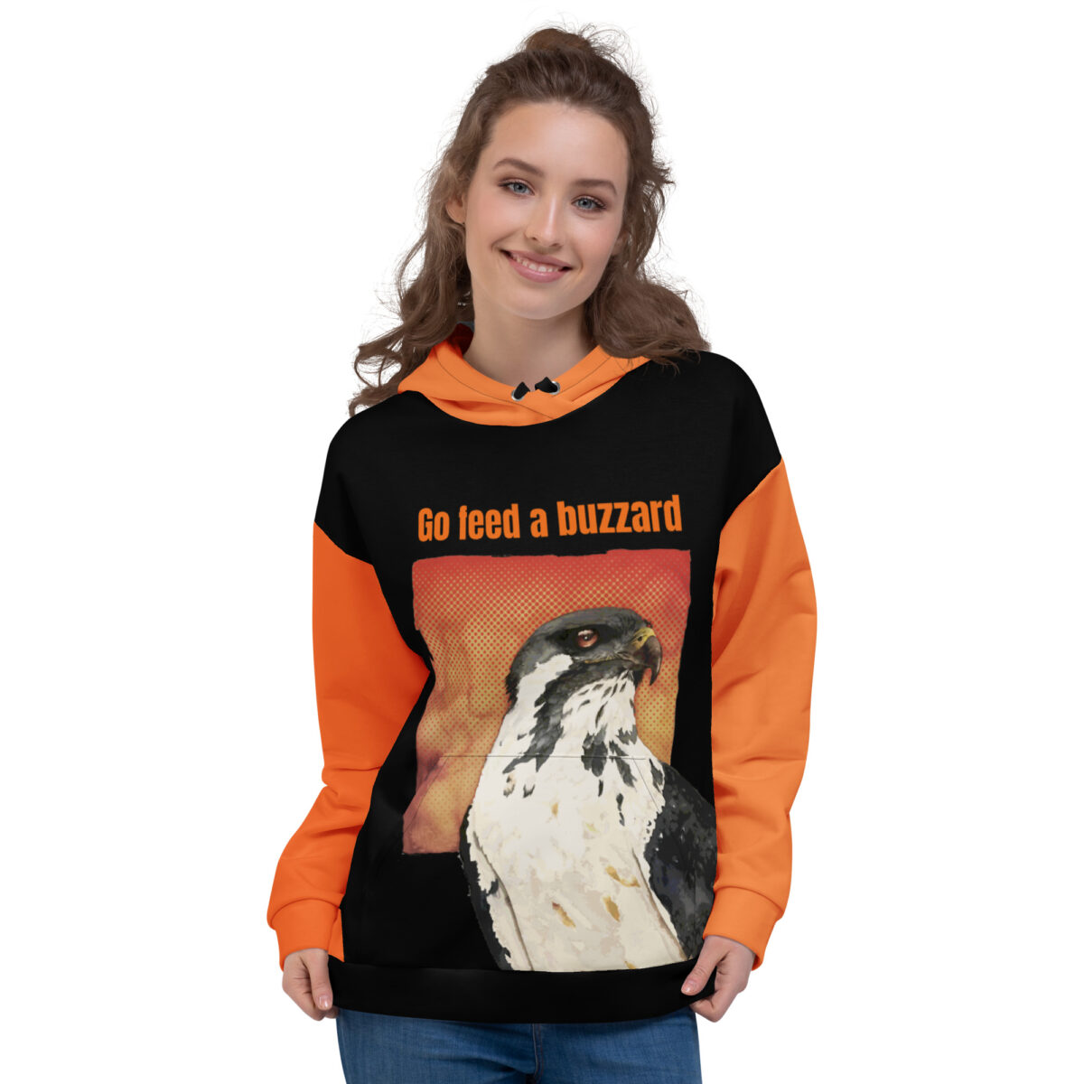 Unisex Allover Print Hoodie, Go feed a buzzard ("Gene", the augur buzzard) - Image 56