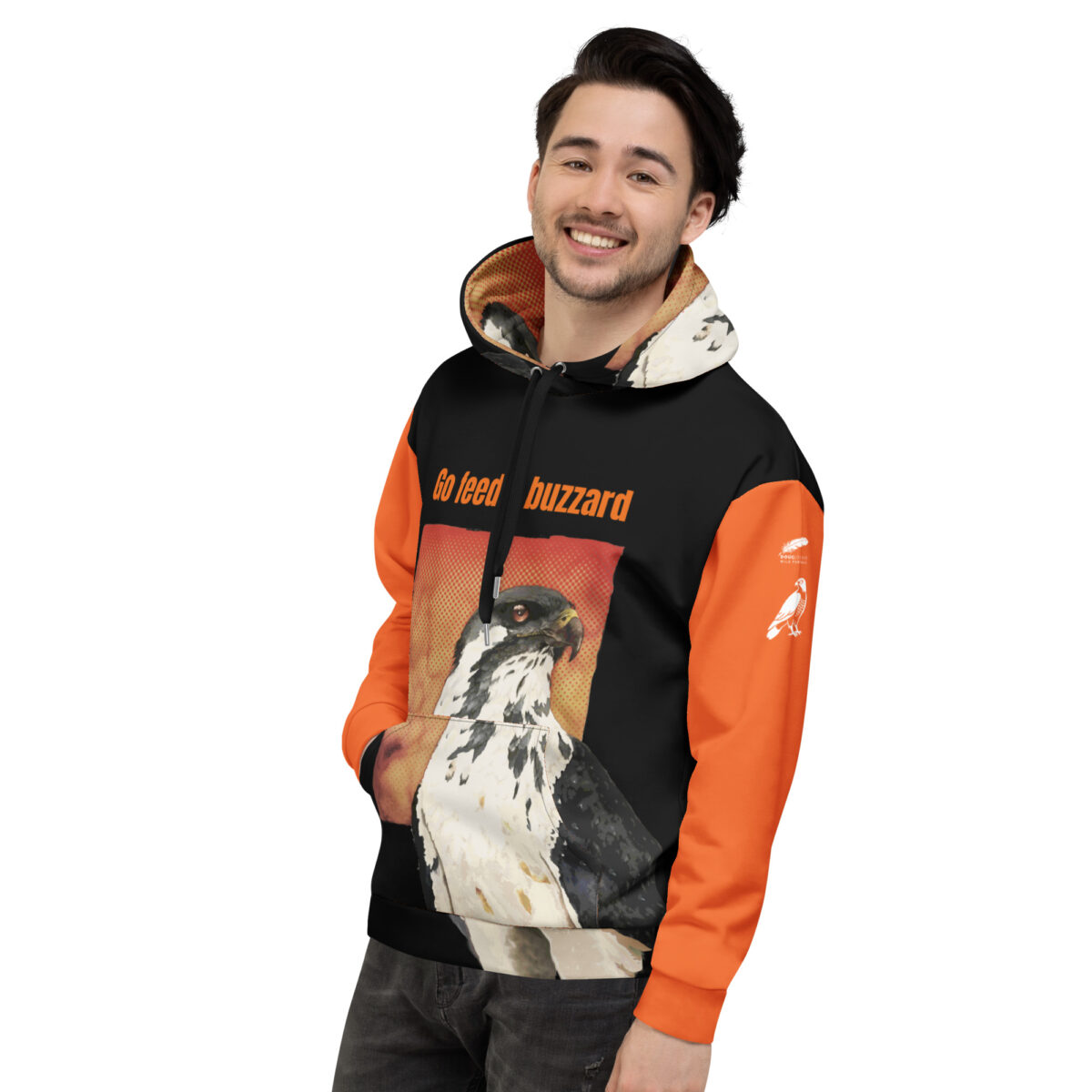 Unisex Allover Print Hoodie, Go feed a buzzard ("Gene", the augur buzzard) - Image 23