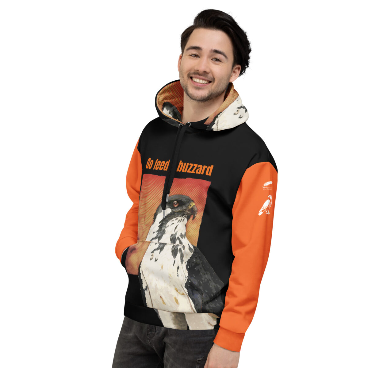 Unisex Allover Print Hoodie, Go feed a buzzard ("Gene", the augur buzzard) - Image 29