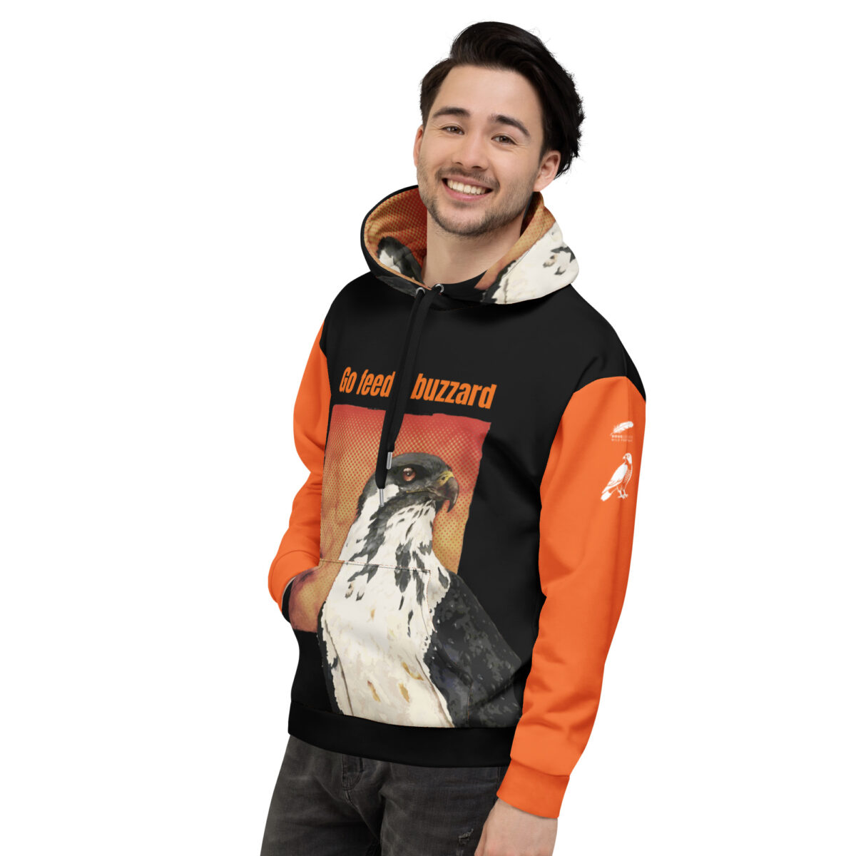 Unisex Allover Print Hoodie, Go feed a buzzard ("Gene", the augur buzzard) - Image 36