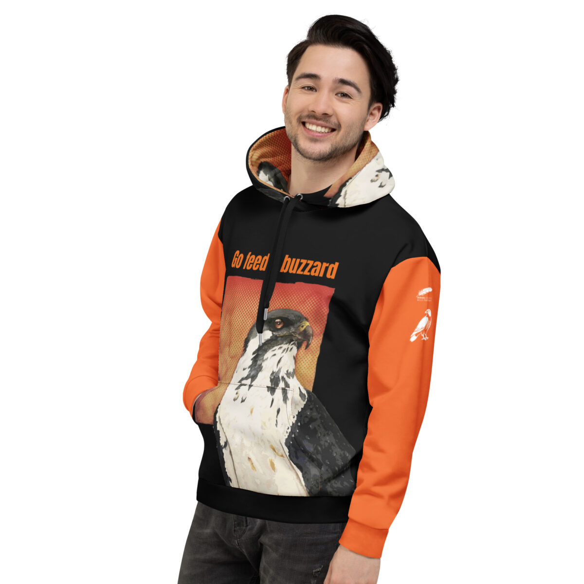 Unisex Allover Print Hoodie, Go feed a buzzard ("Gene", the augur buzzard) - Image 44