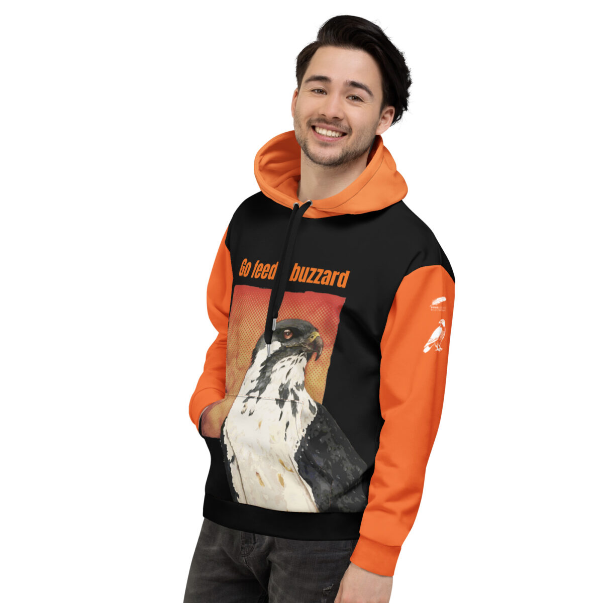Unisex Allover Print Hoodie, Go feed a buzzard ("Gene", the augur buzzard) - Image 49