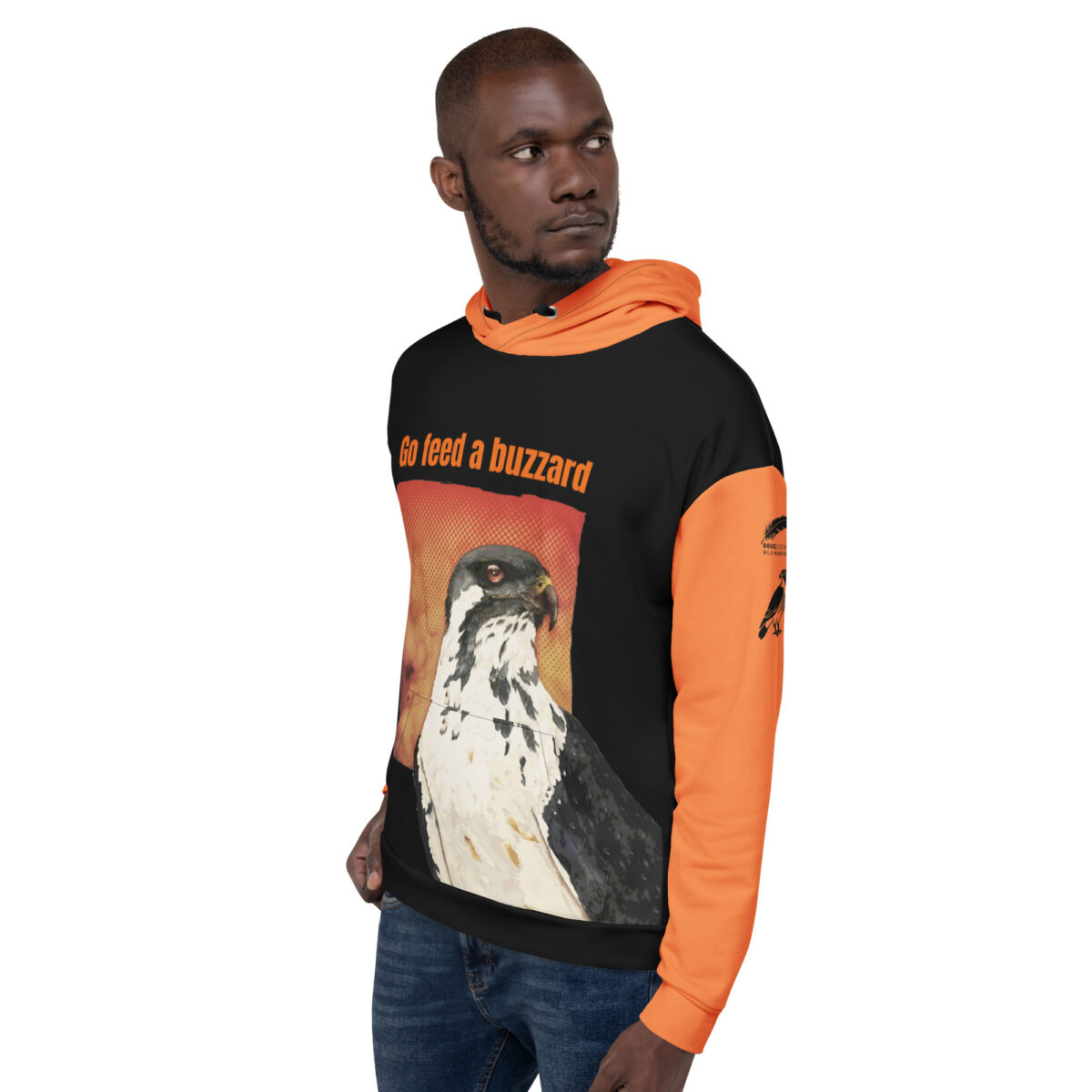 Unisex Allover Print Hoodie, Go feed a buzzard ("Gene", the augur buzzard) - Image 53