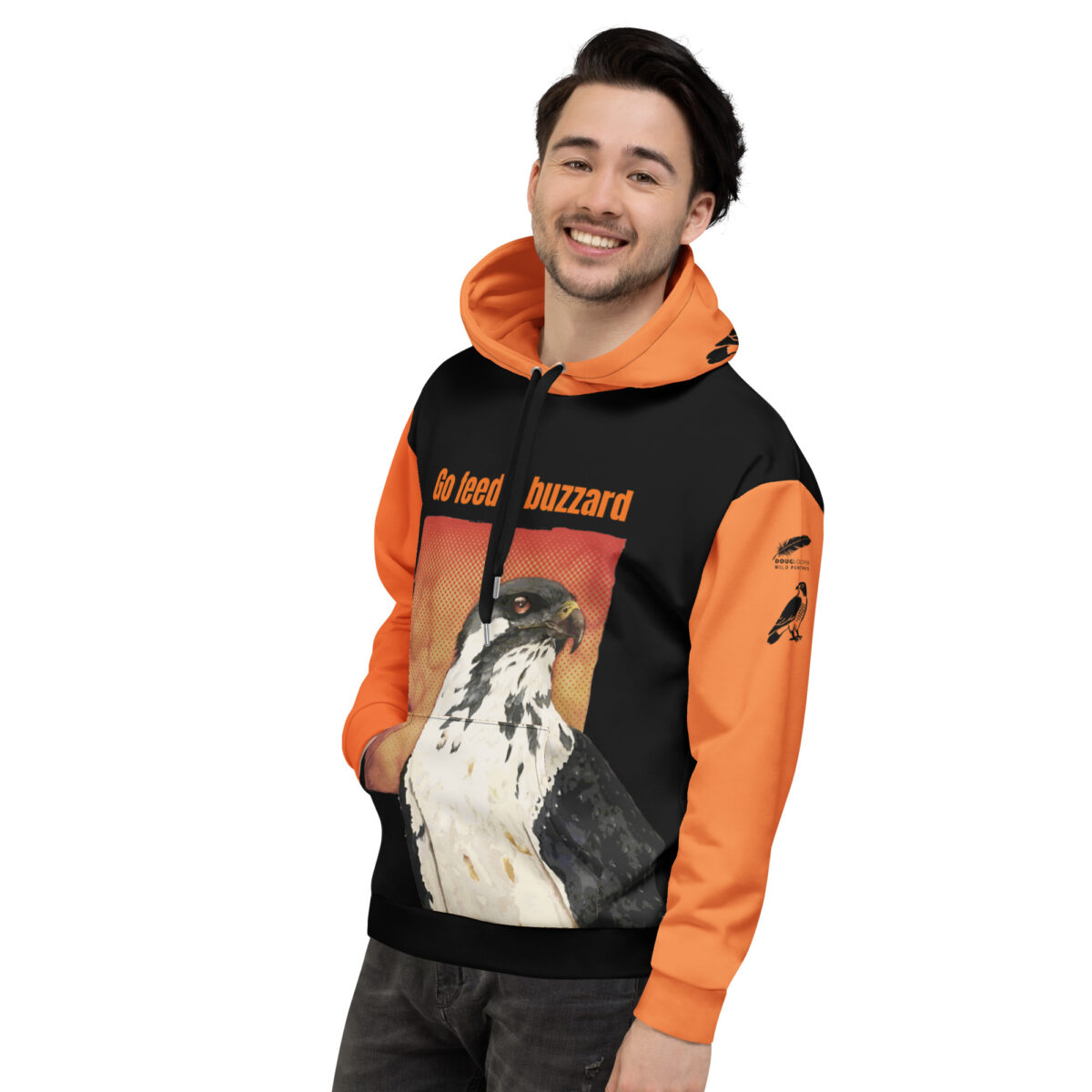 Unisex Allover Print Hoodie, Go feed a buzzard ("Gene", the augur buzzard) - Image 60