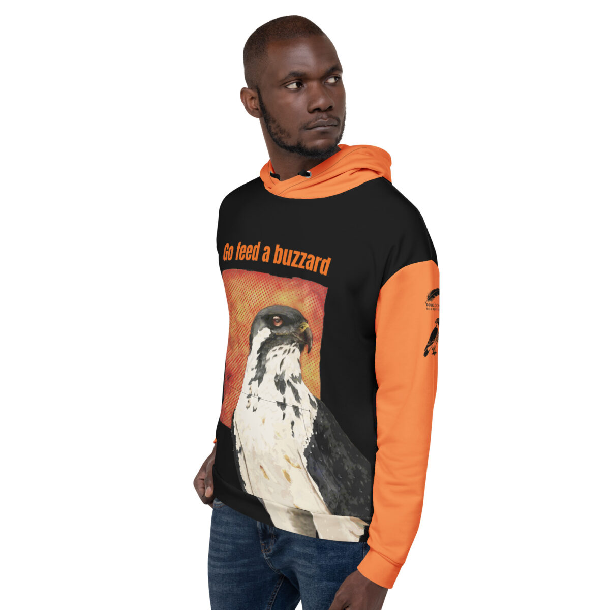 Unisex Allover Print Hoodie, Go feed a buzzard ("Gene", the augur buzzard) - Image 63