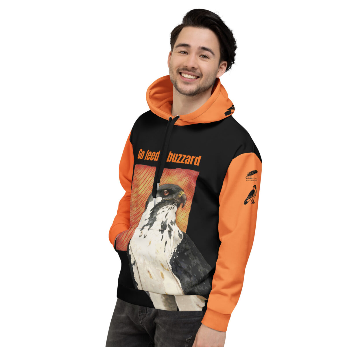 Unisex Allover Print Hoodie, Go feed a buzzard ("Gene", the augur buzzard) - Image 70
