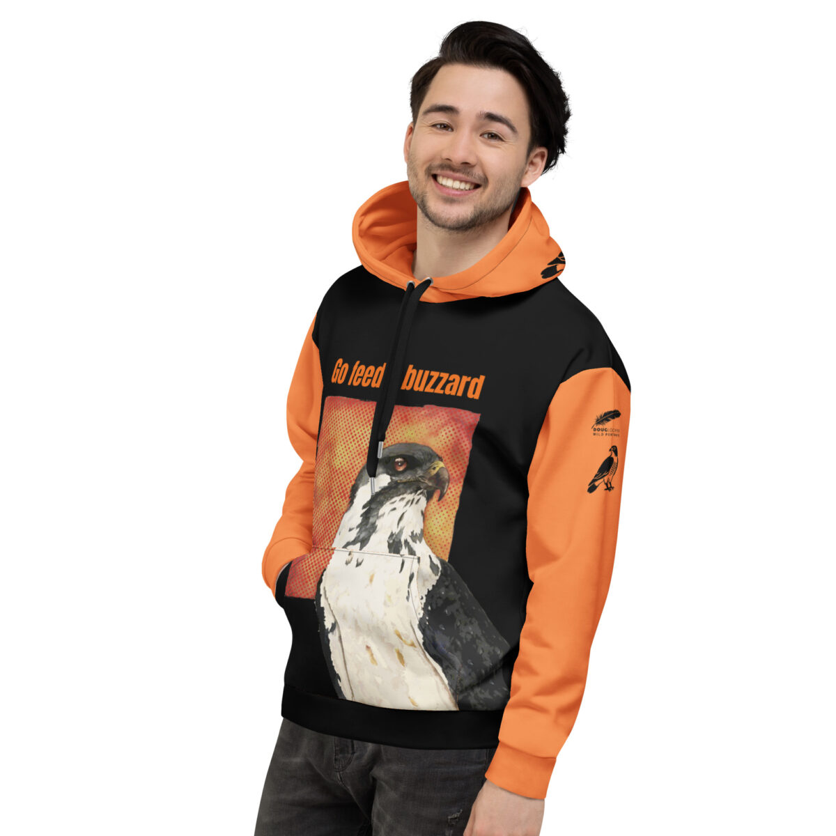 Unisex Allover Print Hoodie, Go feed a buzzard ("Gene", the augur buzzard) - Image 84