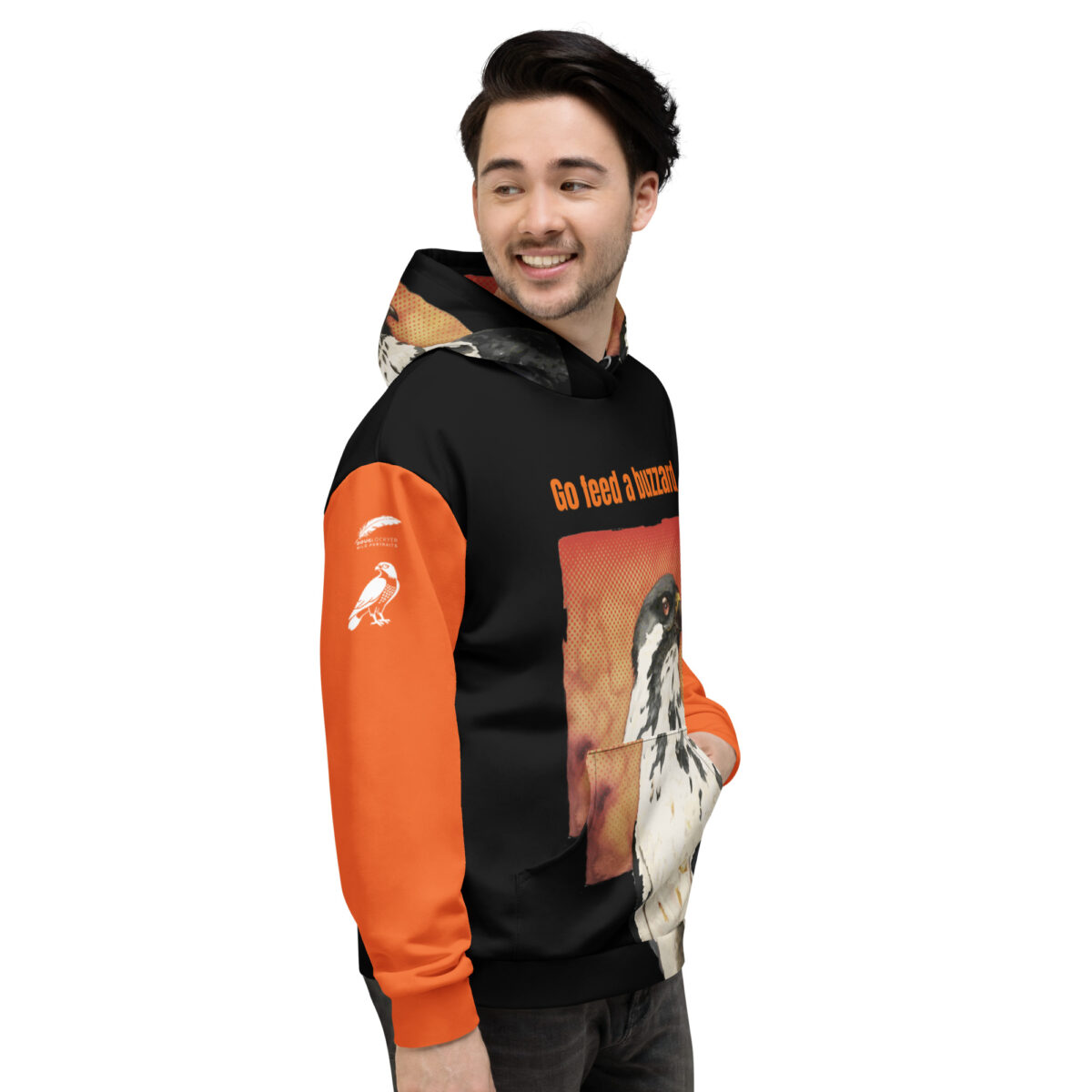 Unisex Allover Print Hoodie, Go feed a buzzard ("Gene", the augur buzzard) - Image 24
