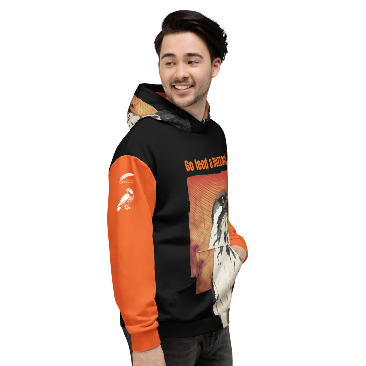 Unisex Allover Print Hoodie, Go feed a buzzard ("Gene", the augur buzzard) - Image 30
