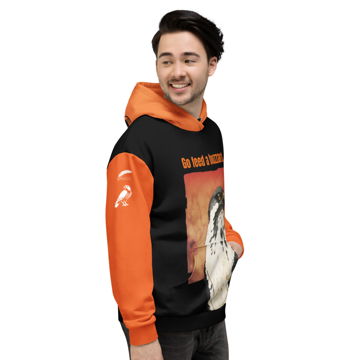 Unisex Allover Print Hoodie, Go feed a buzzard ("Gene", the augur buzzard) - Image 50