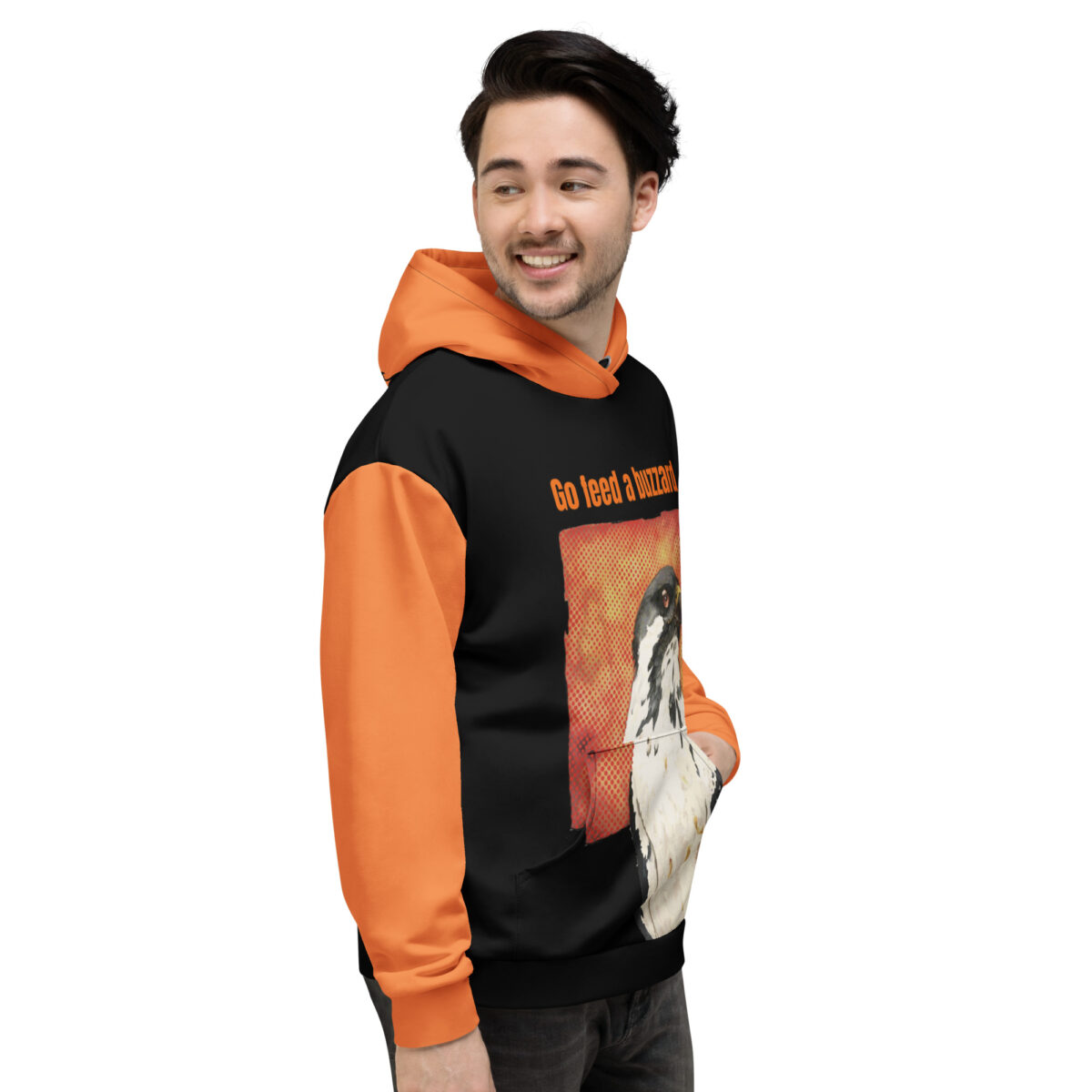 Unisex Allover Print Hoodie, Go feed a buzzard ("Gene", the augur buzzard) - Image 85