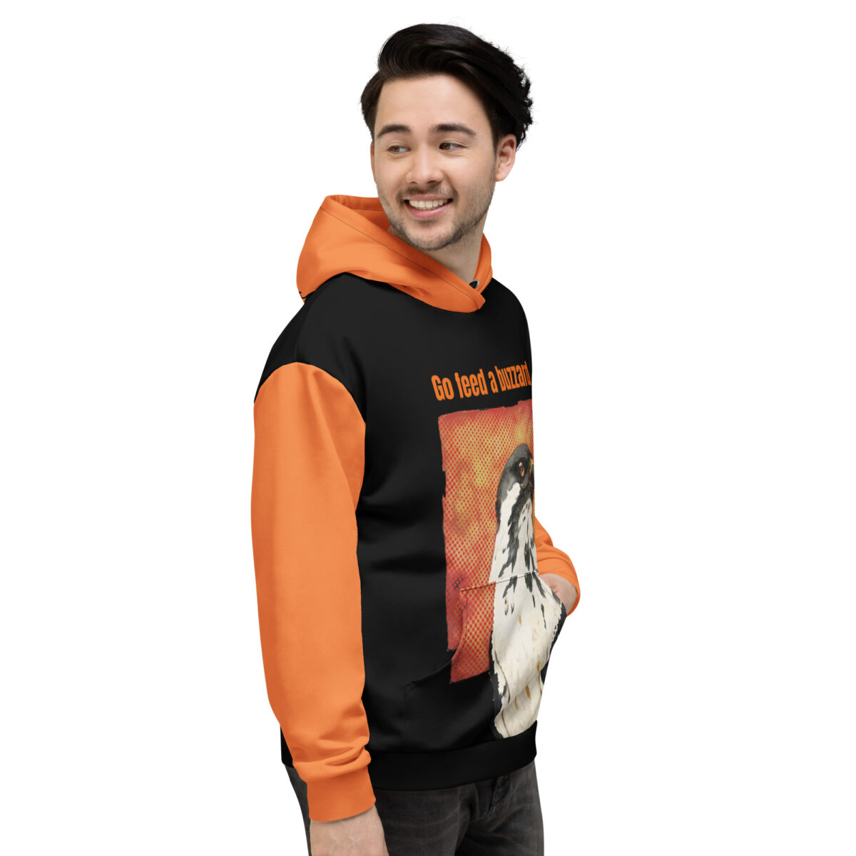 Unisex Allover Print Hoodie, Go feed a buzzard ("Gene", the augur buzzard) - Image 100