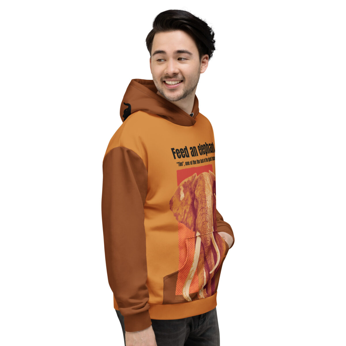 Unisex Allover Print Hoodie, "Tim", last of the giant tuskers - Image 42
