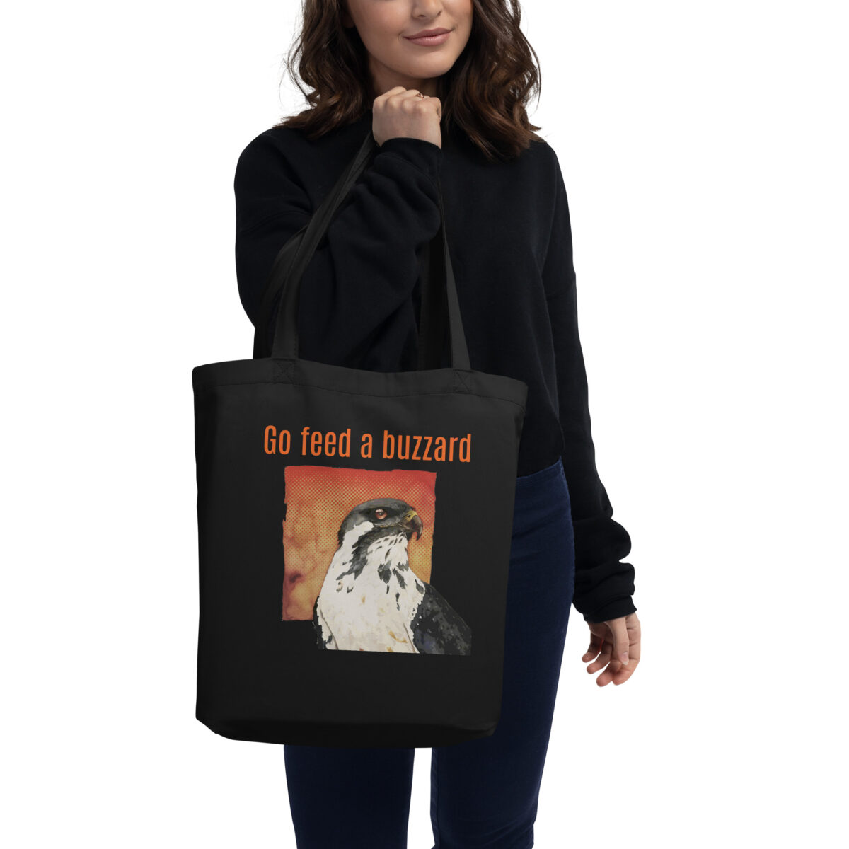 Eco Tote Bag, Feed the buzzards: "Gene"the augur byzzard, (Buteo augur) - Image 7