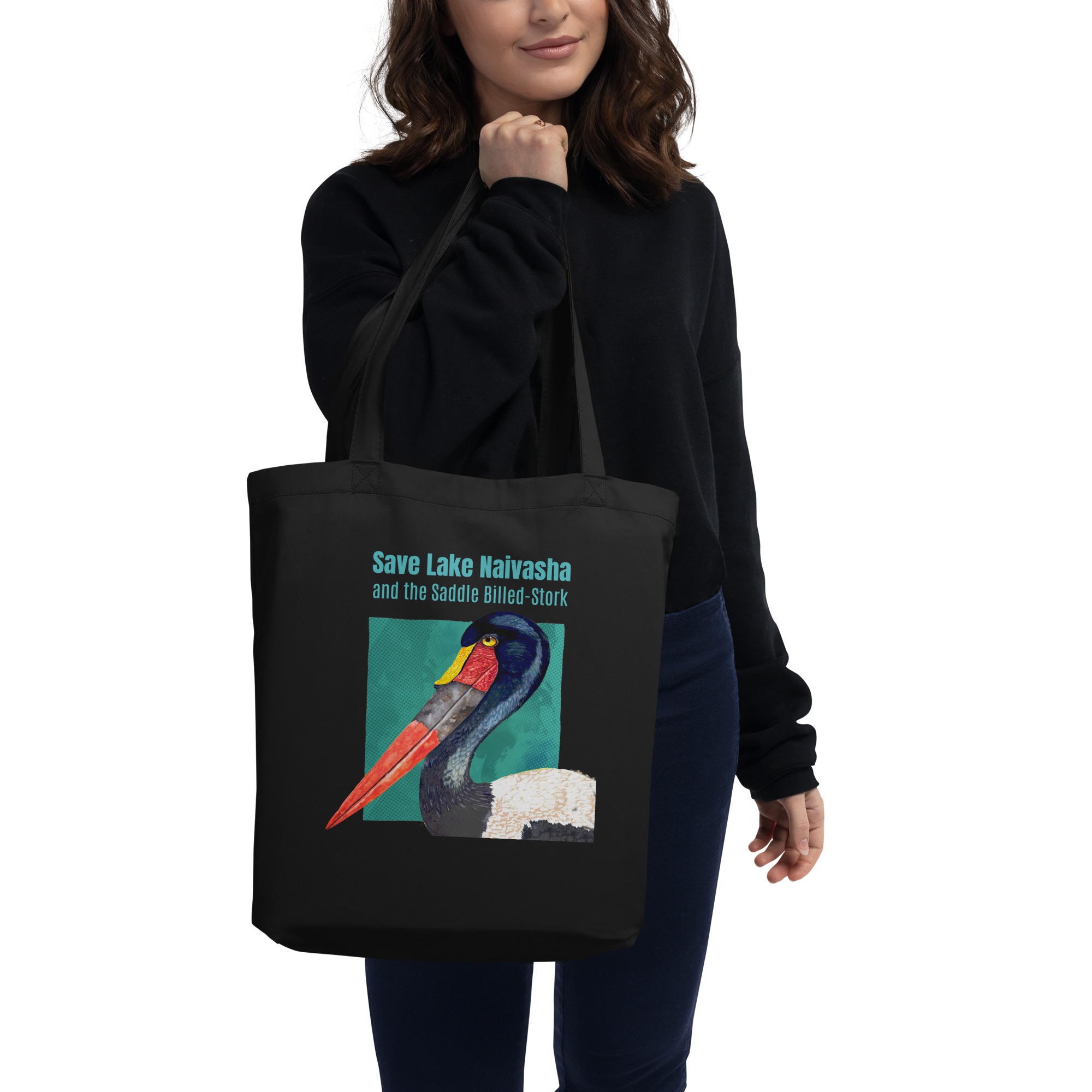 Eco Tote Bag, Saddle-billed stork