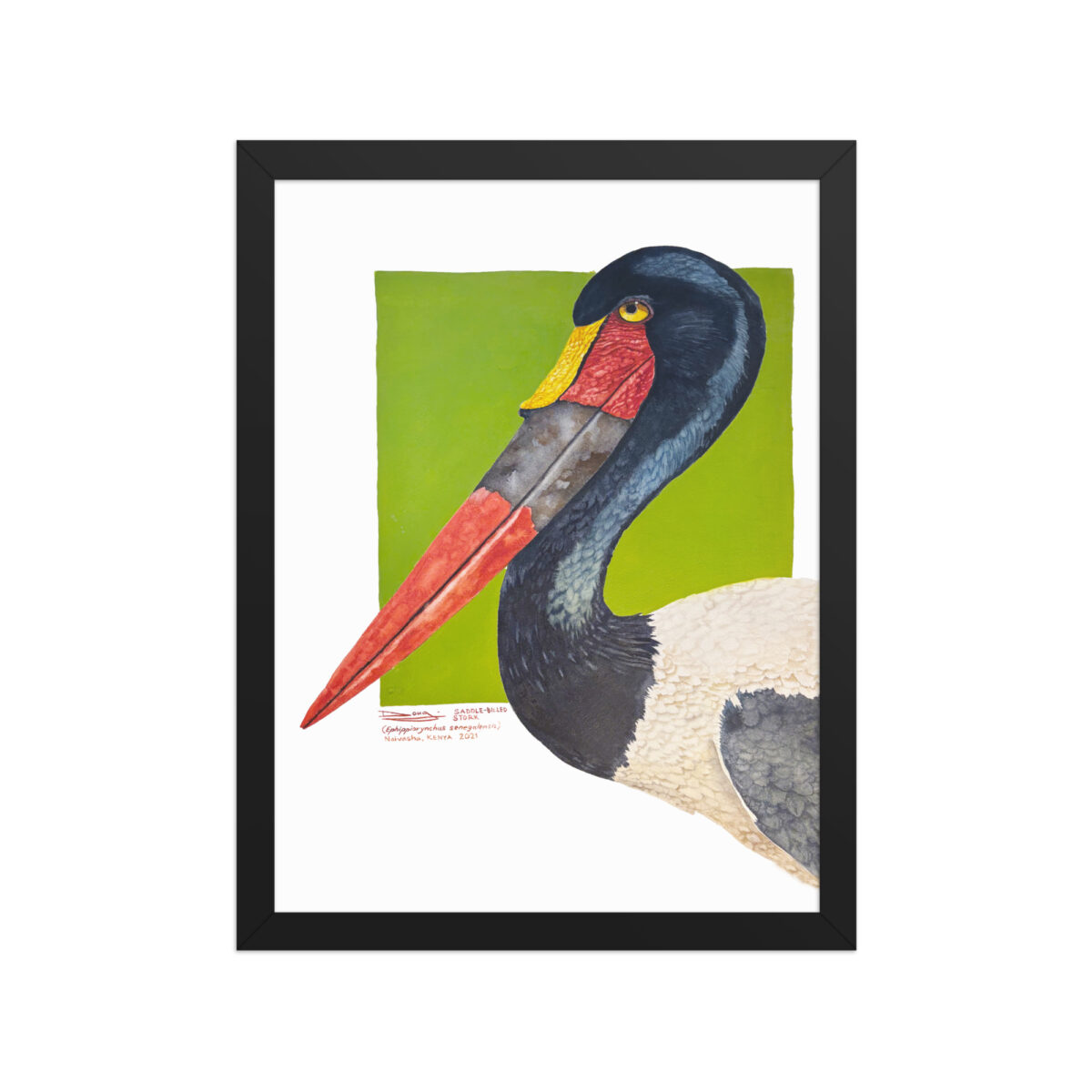 Framed poster, save Lake Naivasha (saddle-billed stork) - Image 2