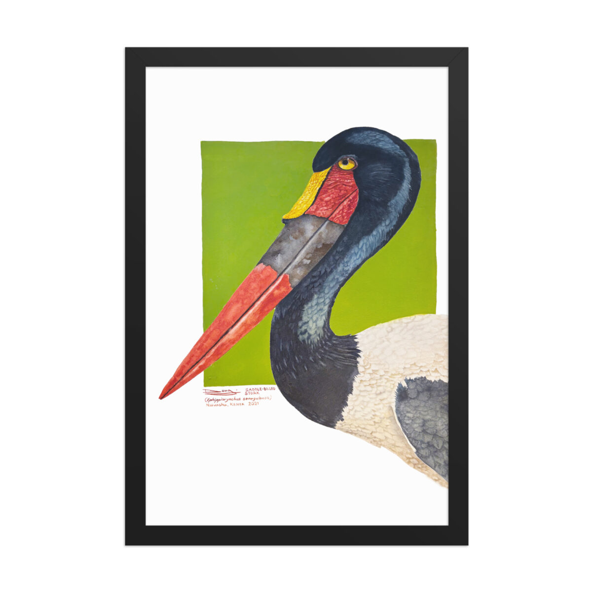 Framed poster, save Lake Naivasha (saddle-billed stork) - Image 3