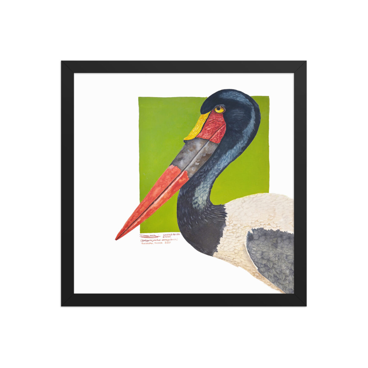 Framed poster, save Lake Naivasha (saddle-billed stork) - Image 4