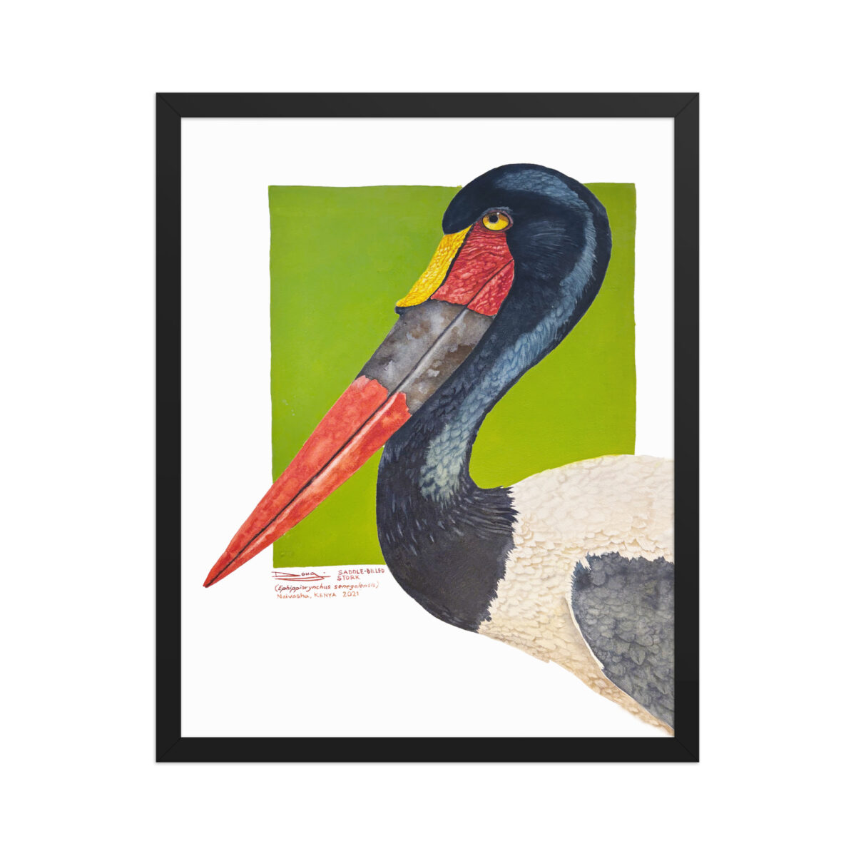 Framed poster, save Lake Naivasha (saddle-billed stork) - Image 6