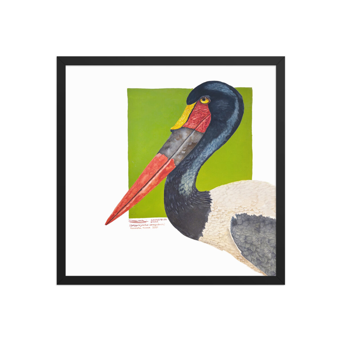 Framed poster, save Lake Naivasha (saddle-billed stork) - Image 7