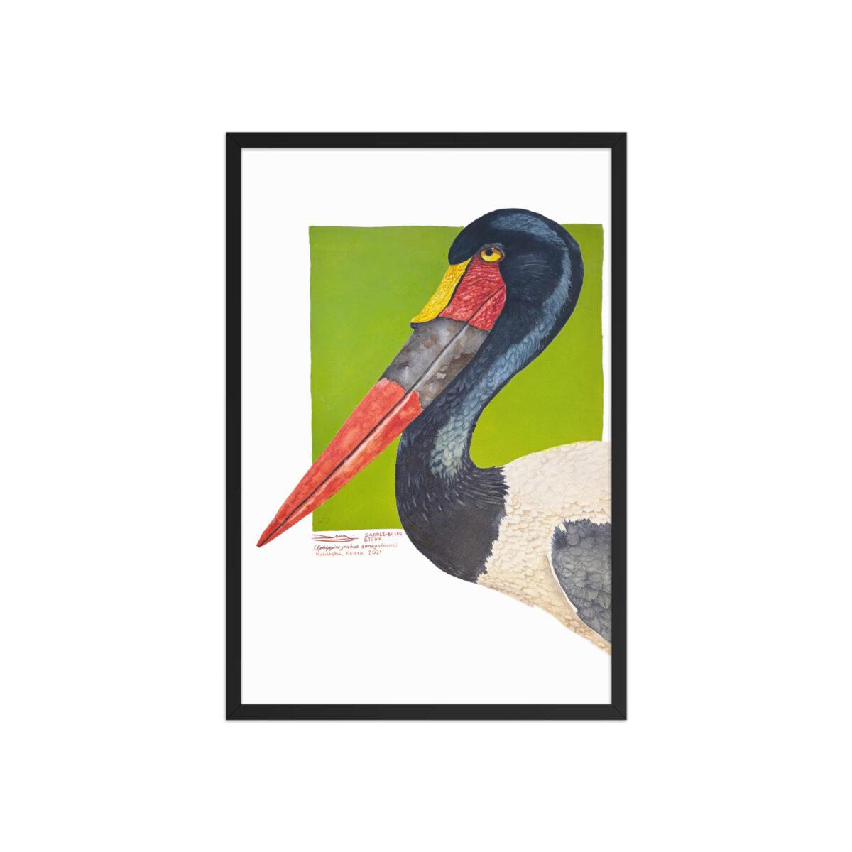 Framed poster, save Lake Naivasha (saddle-billed stork) - Image 8