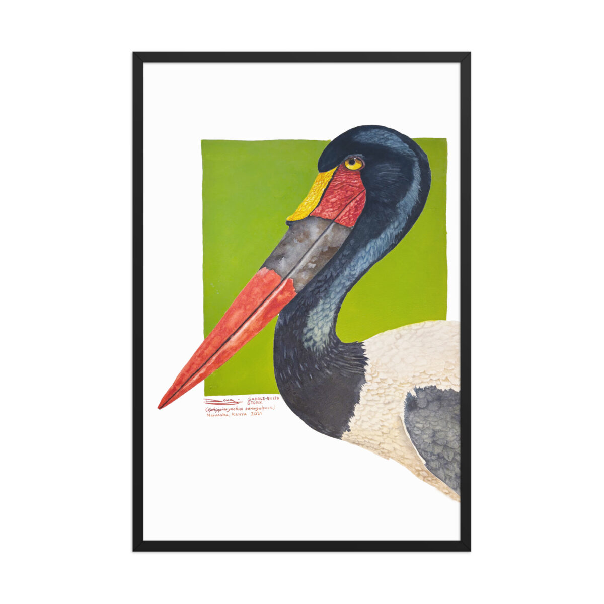 Framed poster, save Lake Naivasha (saddle-billed stork) - Image 9