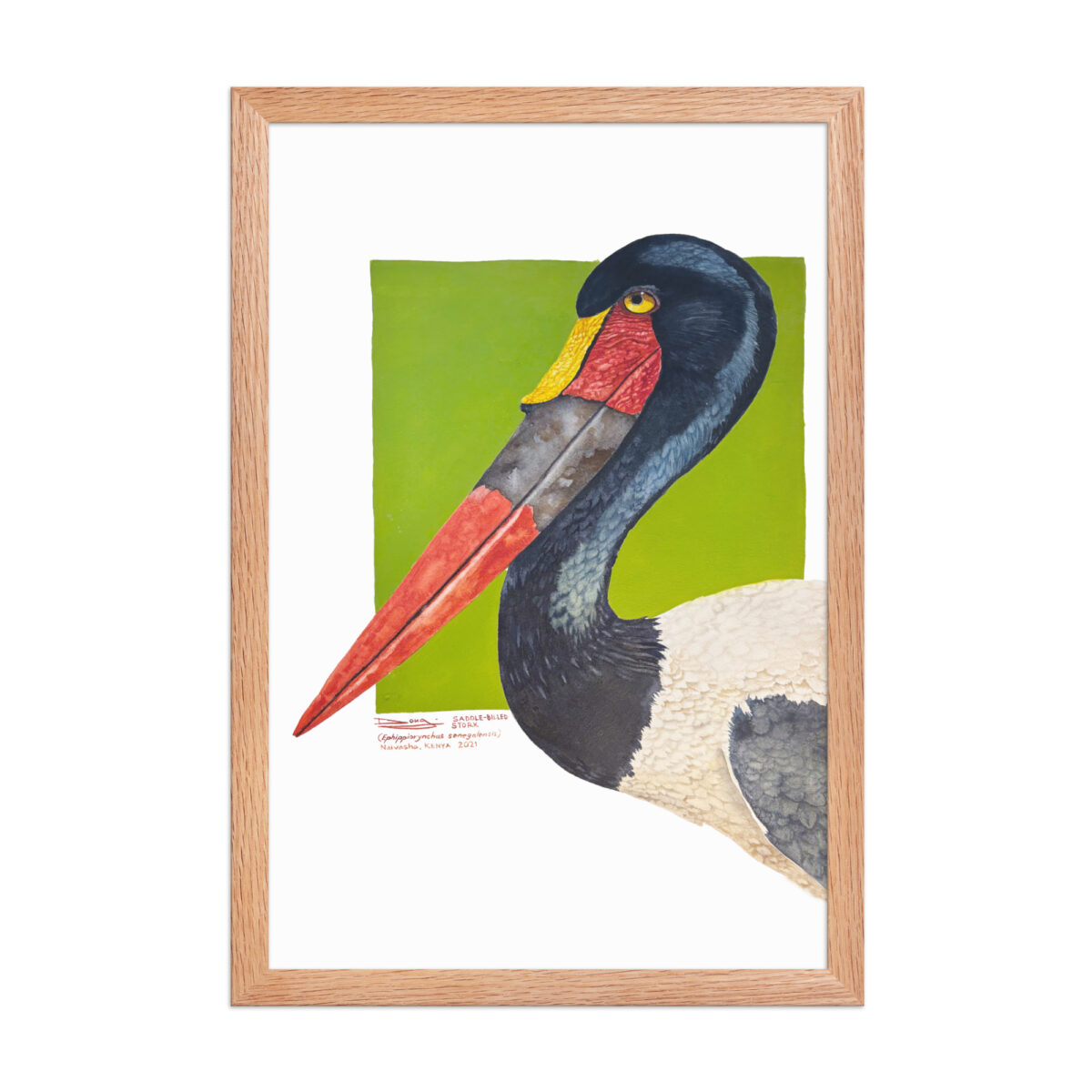 Framed poster, save Lake Naivasha (saddle-billed stork) - Image 11