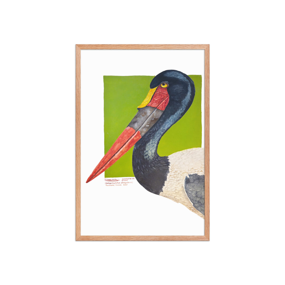 Framed poster, save Lake Naivasha (saddle-billed stork) - Image 17
