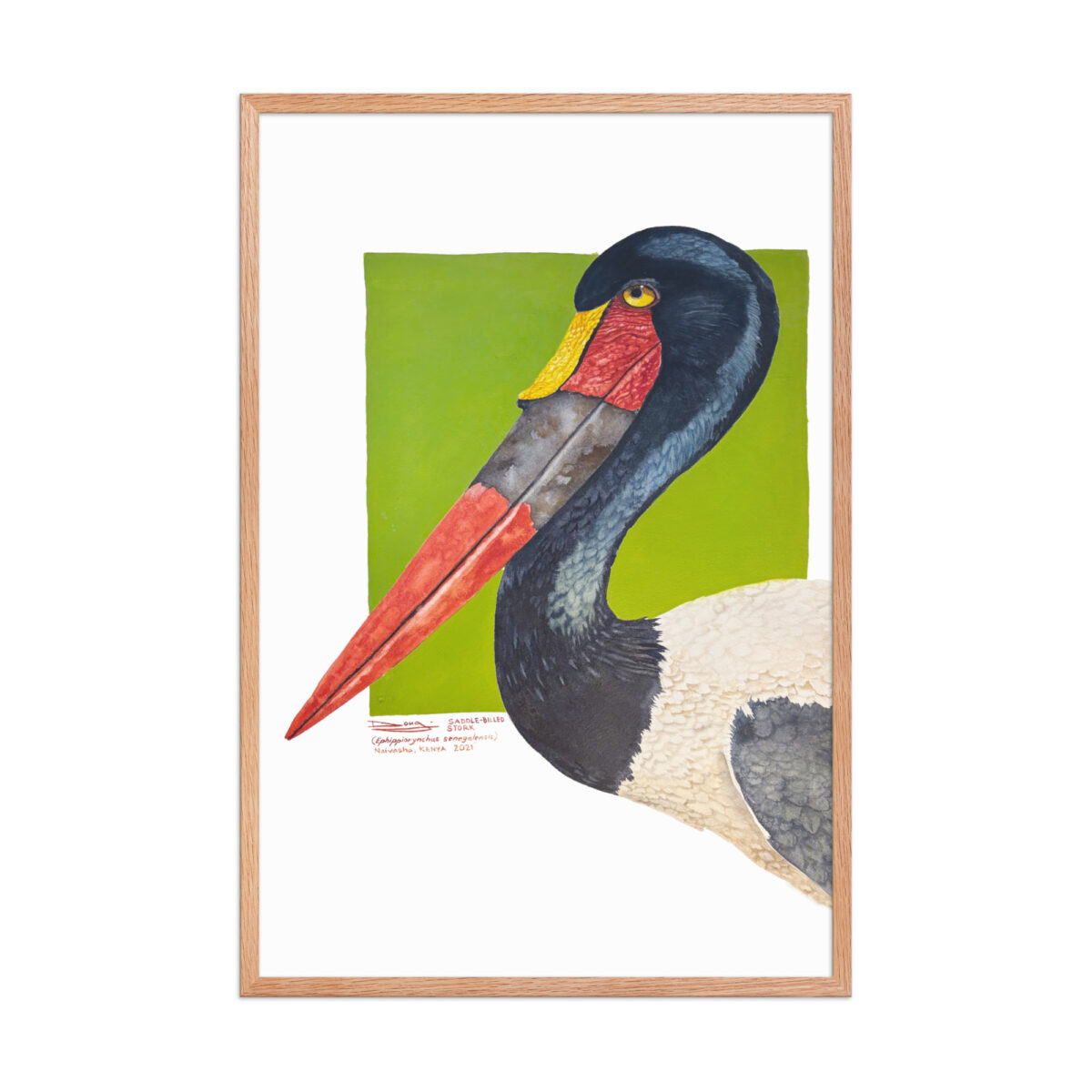 Framed poster, save Lake Naivasha (saddle-billed stork) - Image 18
